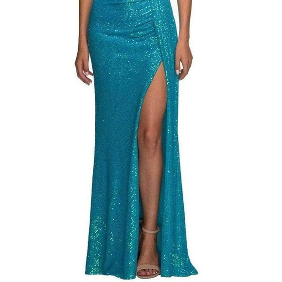 La Femme 30497SC Prom Dress Blue Size 2 - Picture 2 of 6